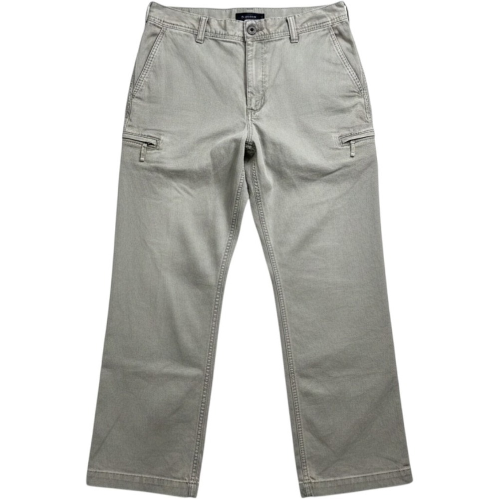 Dockers Mens Cargo Pants 38x34 Olive Gray Cotton Straight Leg Pocket Chino K3